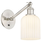 Bridal Veil 317 Adjustable Wall Sconce - Brushed Satin Nickel / Gloss White