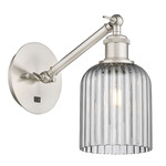 Bridal Veil 317 Adjustable Wall Sconce - Brushed Satin Nickel / Light Smoke
