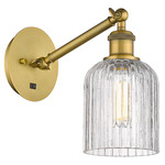 Bridal Veil 317 Adjustable Wall Sconce - Brushed Brass / Clear