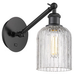 Bridal Veil 317 Adjustable Wall Sconce - Matte Black / Clear