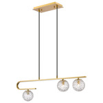 Barrington Linear Pendant - Brushed Brass / Clear