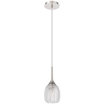 Berkshire Cord Hung Pendant - Polished Nickel / Clear