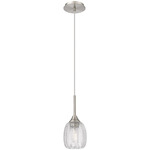 Berkshire Cord Hung Pendant - Satin Nickel / Clear