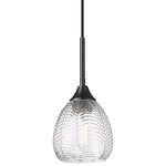 Berkshire Cord Hung Pendant - Matte Black / Clear