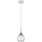 Berkshire Cord Hung Pendant - Polished Nickel / Clear