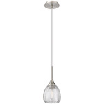Berkshire Cord Hung Pendant - Satin Nickel / Clear