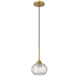 Berkshire Cord Hung Pendant - Brushed Brass / Clear