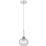 Berkshire Cord Hung Pendant - Polished Nickel / Clear