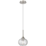 Berkshire Cord Hung Pendant - Satin Nickel / Clear
