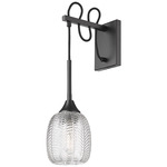 Berkshire Wall Sconce - Matte Black / Clear