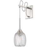 Berkshire Wall Sconce - Satin Nickel / Clear