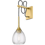 Berkshire Wall Sconce - Brushed Brass / Clear