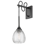 Berkshire Wall Sconce - Matte Black / Clear