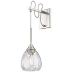 Berkshire Wall Sconce - Satin Nickel / Clear