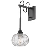 Berkshire Wall Sconce - Matte Black / Clear