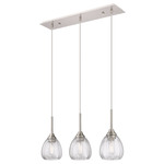 Berkshire 6CL Linear Multi Light Pendant - Brushed Satin Nickel / Clear