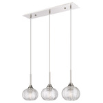 Berkshire 7CL Linear Multi Light Pendant - Polished Nickel / Clear