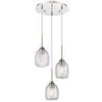Berkshire Multi Globe Cord Hung Pendant - Polished Nickel / Clear
