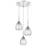 Berkshire Multi Globe Cord Hung Pendant - Polished Nickel / Clear