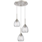 Berkshire Multi Globe Cord Hung Pendant - Satin Nickel / Clear