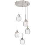 Berkshire Multi Globe Cord Hung Pendant - Satin Nickel / Clear