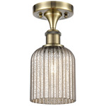 Ballston Bridal Veil Semi Flush Ceiling Light - Antique Brass / Mercury