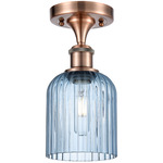 Ballston Bridal Veil Semi Flush Ceiling Light - Antique Copper / Princess Blue