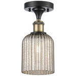 Ballston Bridal Veil Semi Flush Ceiling Light - Black Antique Brass / Mercury