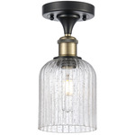 Ballston Bridal Veil Semi Flush Ceiling Light - Black Antique Brass / Clear Seedy