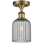 Ballston Bridal Veil Semi Flush Ceiling Light - Brushed Brass / Smoke