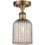 Ballston Bridal Veil Semi Flush Ceiling Light - Brushed Brass / Mercury