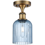 Ballston Bridal Veil Semi Flush Ceiling Light - Brushed Brass / Princess Blue