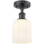 Ballston Bridal Veil Semi Flush Ceiling Light - Matte Black / Gloss White