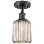 Ballston Bridal Veil Semi Flush Ceiling Light - Matte Black / Mercury