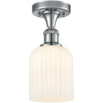 Ballston Bridal Veil Semi Flush Ceiling Light - Polished Chrome / Gloss White
