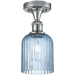 Ballston Bridal Veil Semi Flush Ceiling Light - Polished Chrome / Princess Blue