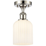 Ballston Bridal Veil Semi Flush Ceiling Light - Polished Nickel / Gloss White