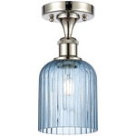 Ballston Bridal Veil Semi Flush Ceiling Light - Polished Nickel / Princess Blue