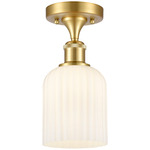 Ballston Bridal Veil Semi Flush Ceiling Light - Satin Gold / Gloss White