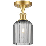 Ballston Bridal Veil Semi Flush Ceiling Light - Satin Gold / Smoke
