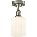 Ballston Bridal Veil Semi Flush Ceiling Light - Satin Nickel / Gloss White