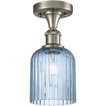 Ballston Bridal Veil Semi Flush Ceiling Light - Satin Nickel / Princess Blue