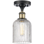 Ballston Bridal Veil Semi Flush Ceiling Light - Black Antique Brass / Clear