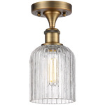 Ballston Bridal Veil Semi Flush Ceiling Light - Brushed Brass / Clear