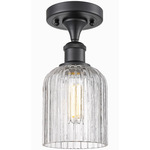 Ballston Bridal Veil Semi Flush Ceiling Light - Matte Black / Clear