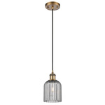 Bridal Veil 516 Cord Pendant - Brushed Brass / Light Smoke