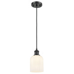 Bridal Veil 516 Cord Pendant - Matte Black / Gloss White