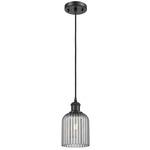 Bridal Veil 516 Cord Pendant - Matte Black / Light Smoke