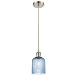Bridal Veil 516 Cord Pendant - Brushed Satin Nickel / Princess Blue