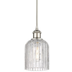 Ballston Cord Hung Bridal Veil Pendant - Polished Nickel / Clear